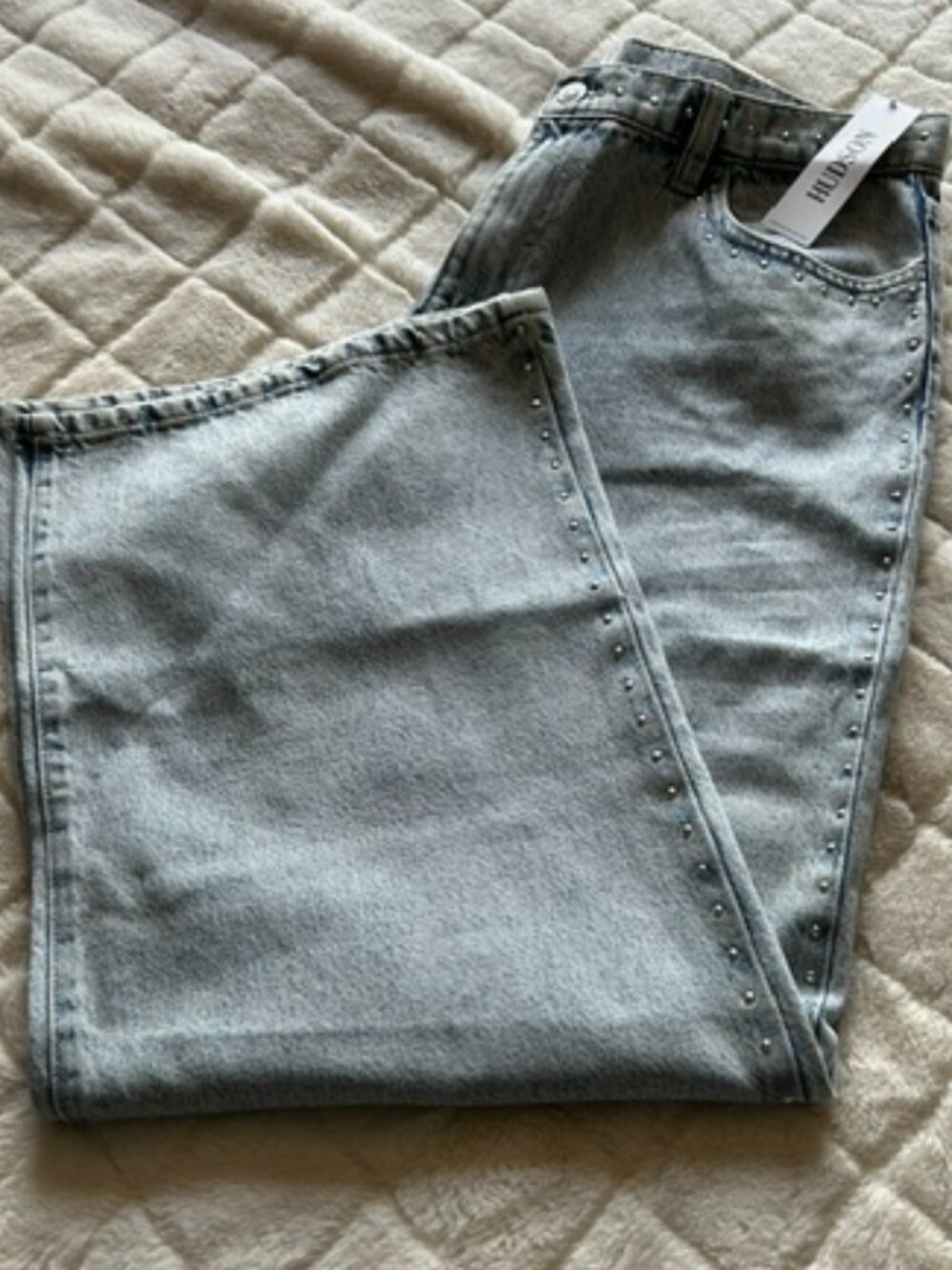 NWT Hudson Studded Ankle Wide Leg Jeans - Size 34